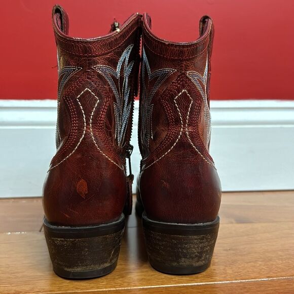 Ariat Billie Unbridled Red Leather Western Cowgirl Boots size 6.5 - Picture 4 of 12